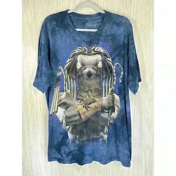The Mountain Shirt Sz XL Horus Soldier Ancient Egyptian Pharaoh Blue Tie Dye - Picture 2 of 8